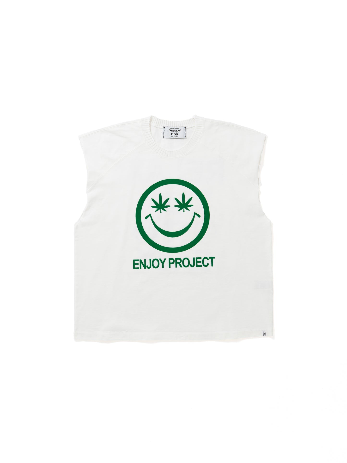 【Perfect ribs®︎×A LOVE MOVEMENT】Sleeveless Tops (RELAX TAKE IT EASY) / White