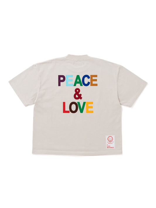 【Perfect ribs®︎×A LOVE MOVEMENT】Basic Short Sleeve T Shirts (PEACE&LOVE) / Beige