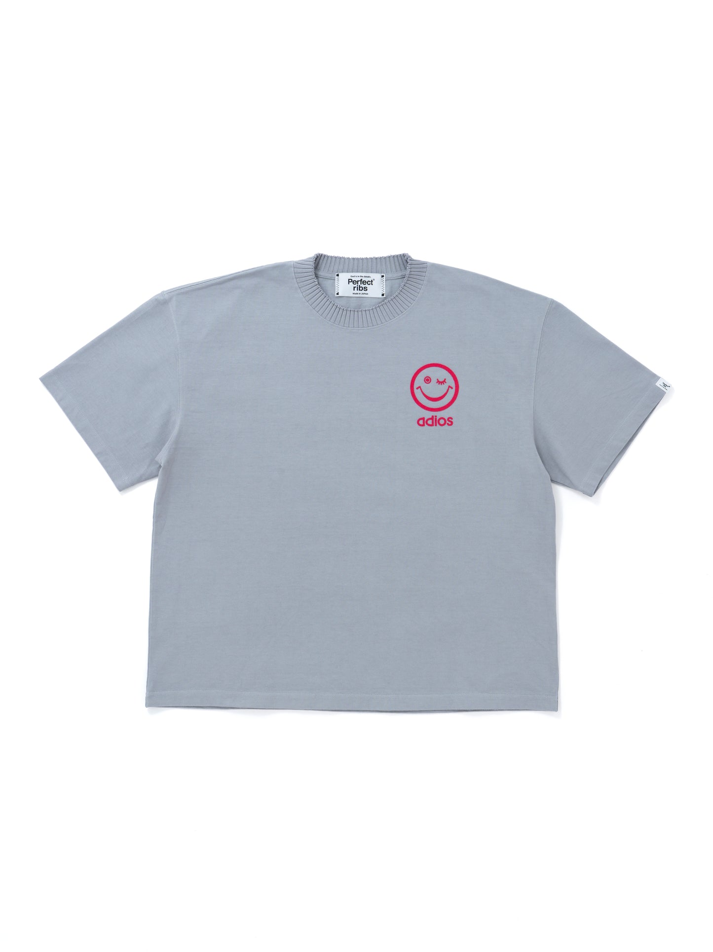 【Perfect ribs®︎×A LOVE MOVEMENT】Basic Short Sleeve T Shirts (PEACE&LOVE) / Top Gray