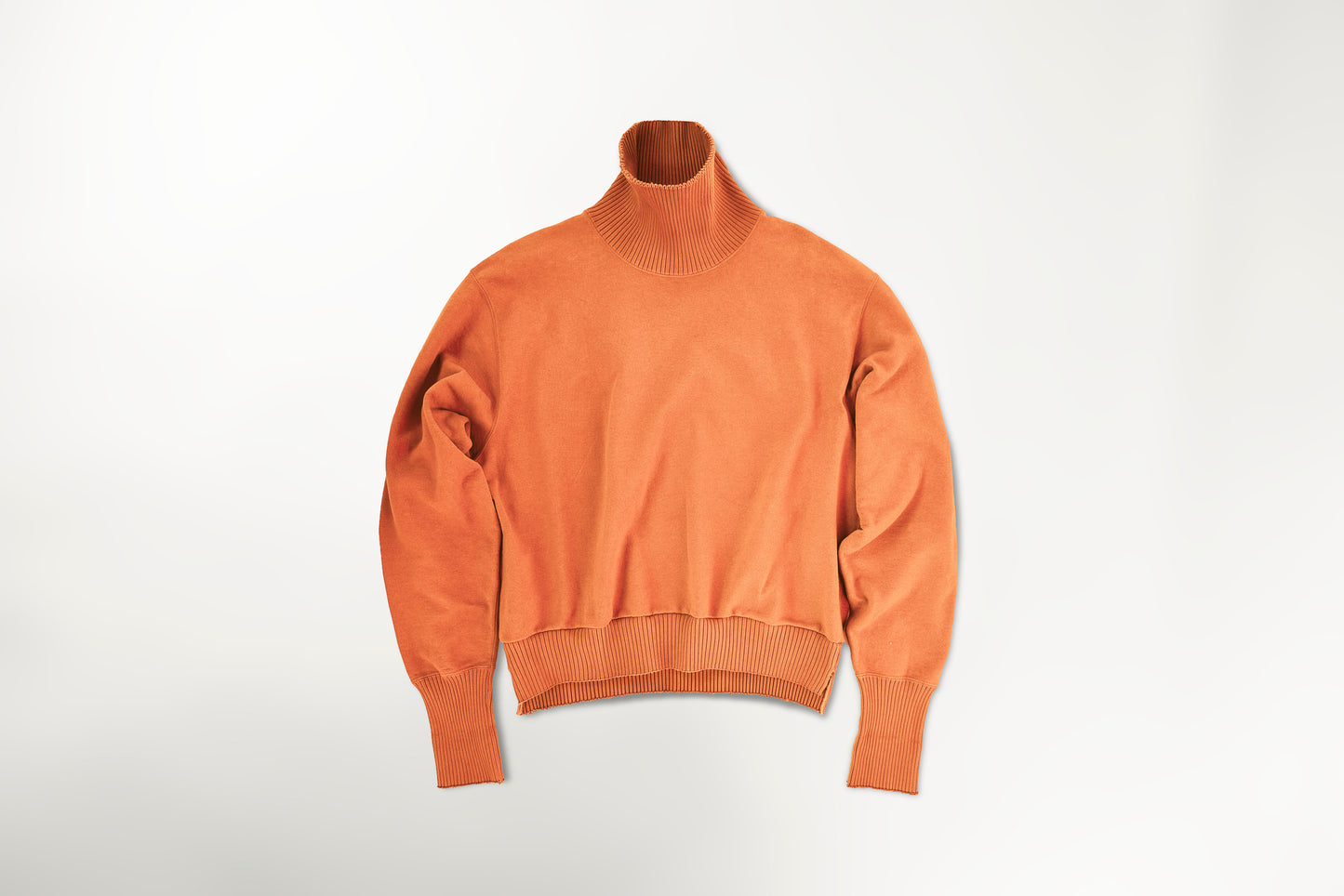 【Perfect ribs】Turtle Neck Sweat Shirt / Orange