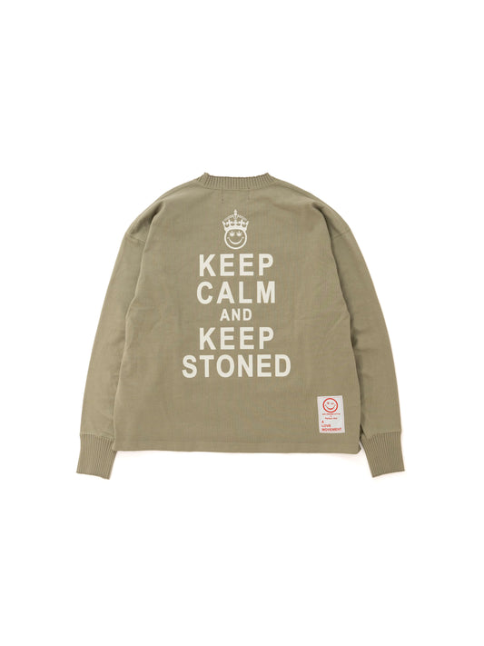 【Perfect ribs®︎×A LOVE MOVEMENT】Long Sleeve T Shirts (KEEP CALM) / Army Green
