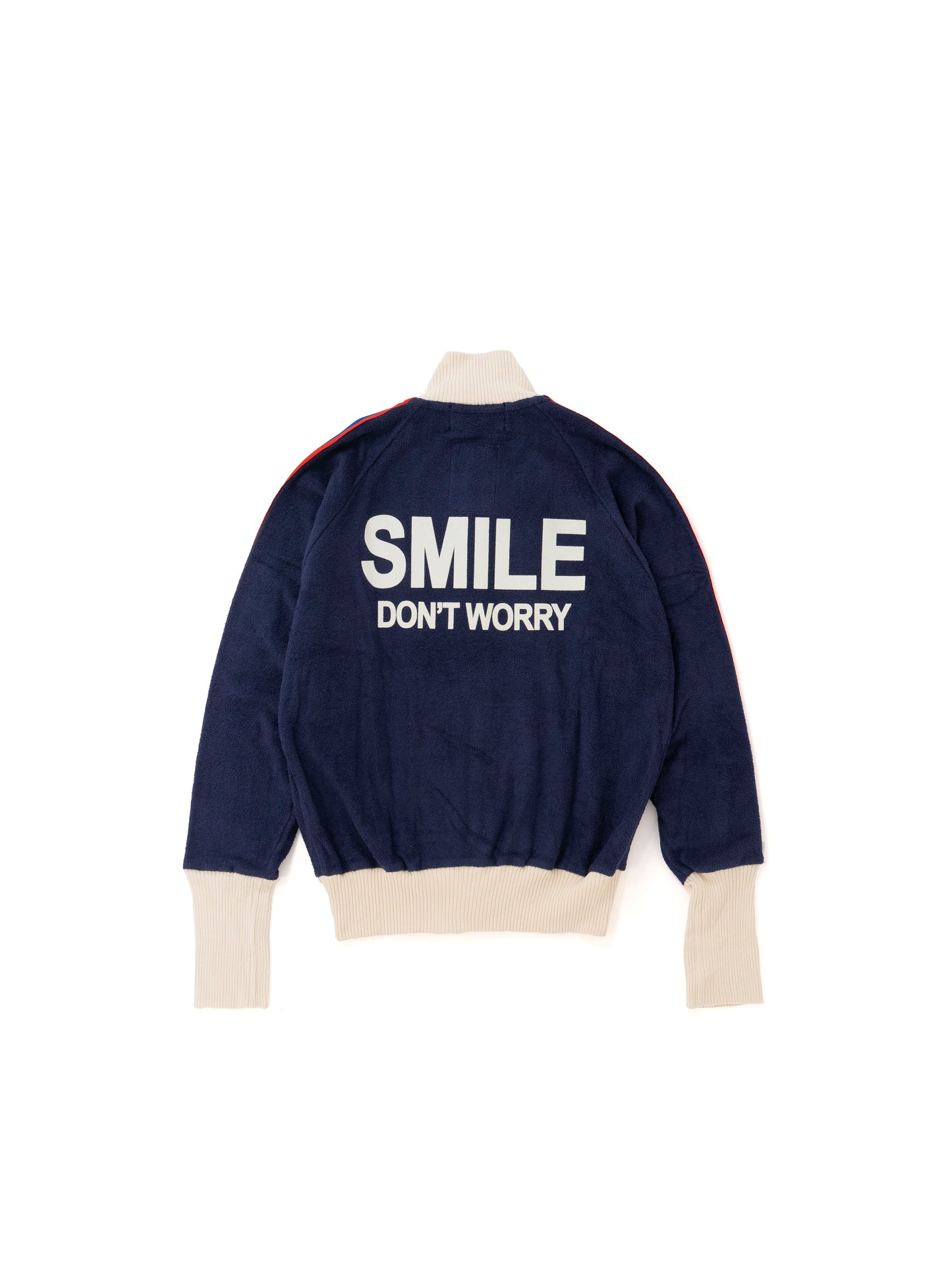 【Perfect ribs×A LOVE MOVEMENT】Pile Track Jersey (SMILE DON'T WORRY) / Navy