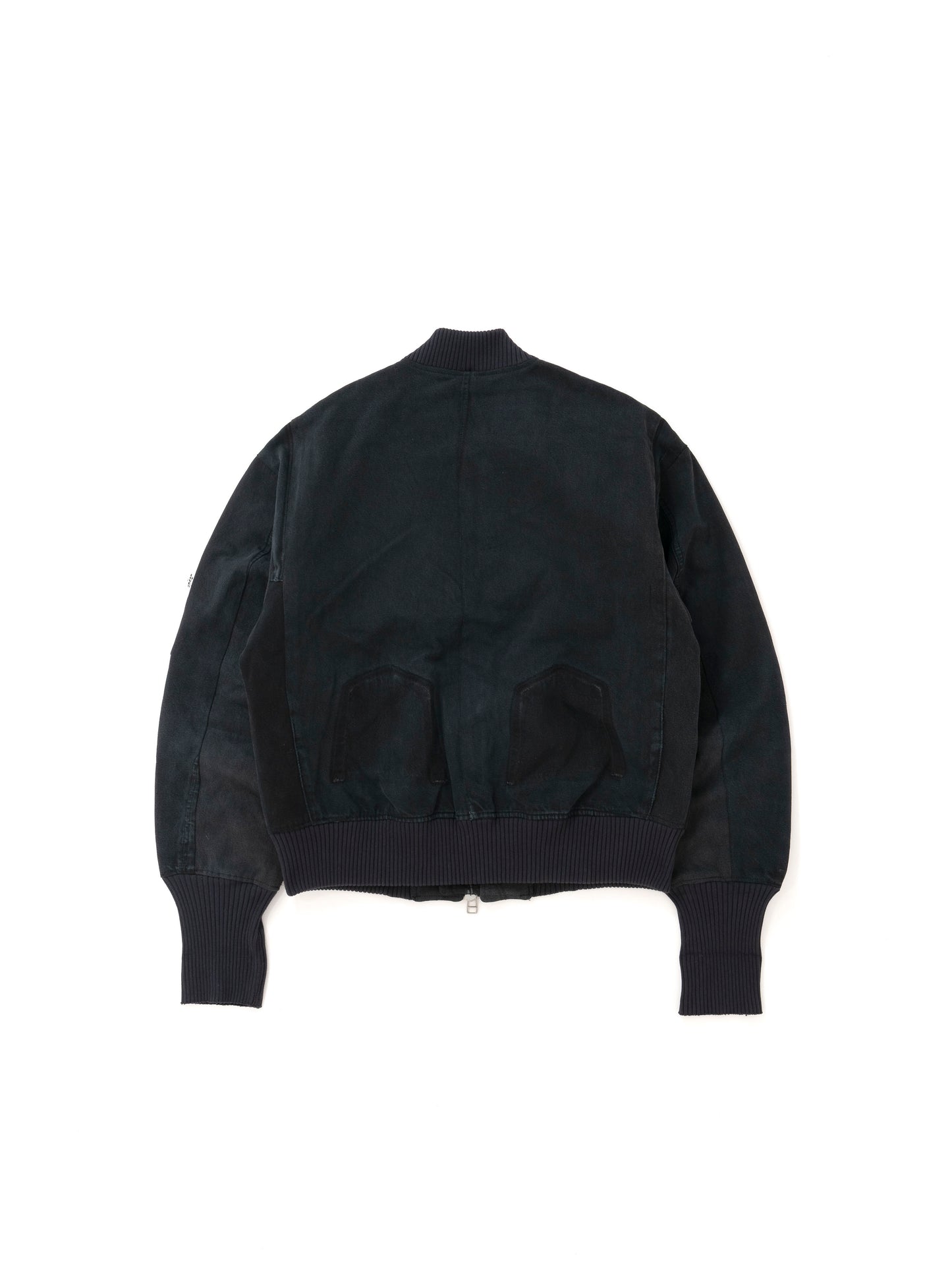 【Perfect ribs®︎×A LOVE MOVEMENT】A one-of-a-kind denim MA-1 jacket created by reconstructing vintage denim garments. / Black