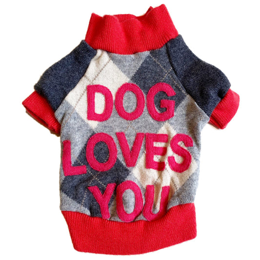 A Love Movement DOG LOVES YOU Cashmere Dog Sweater #1