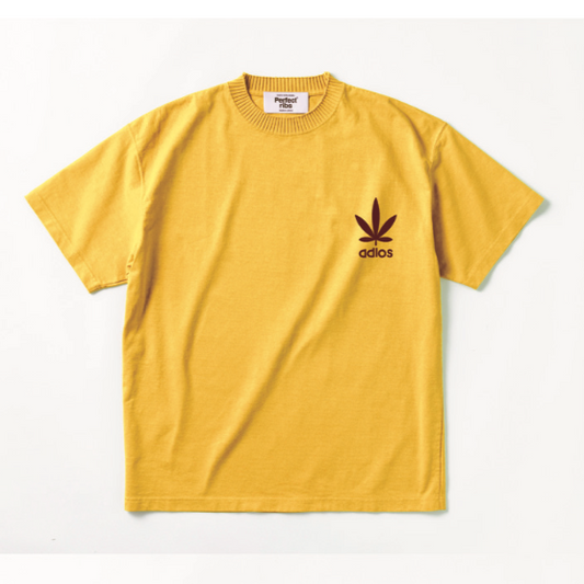 【Perfect ribs×A LOVE MOVEMENT】"LOVE&PEACE" Basic Short Sleeve T Shirt / Yellow