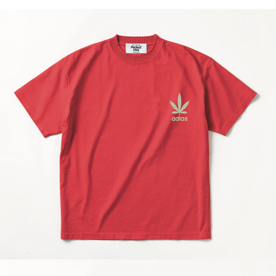 【Perfect ribs×A LOVE MOVEMENT】"LOVE&PEACE" Basic Short Sleeve T Shirt / Red