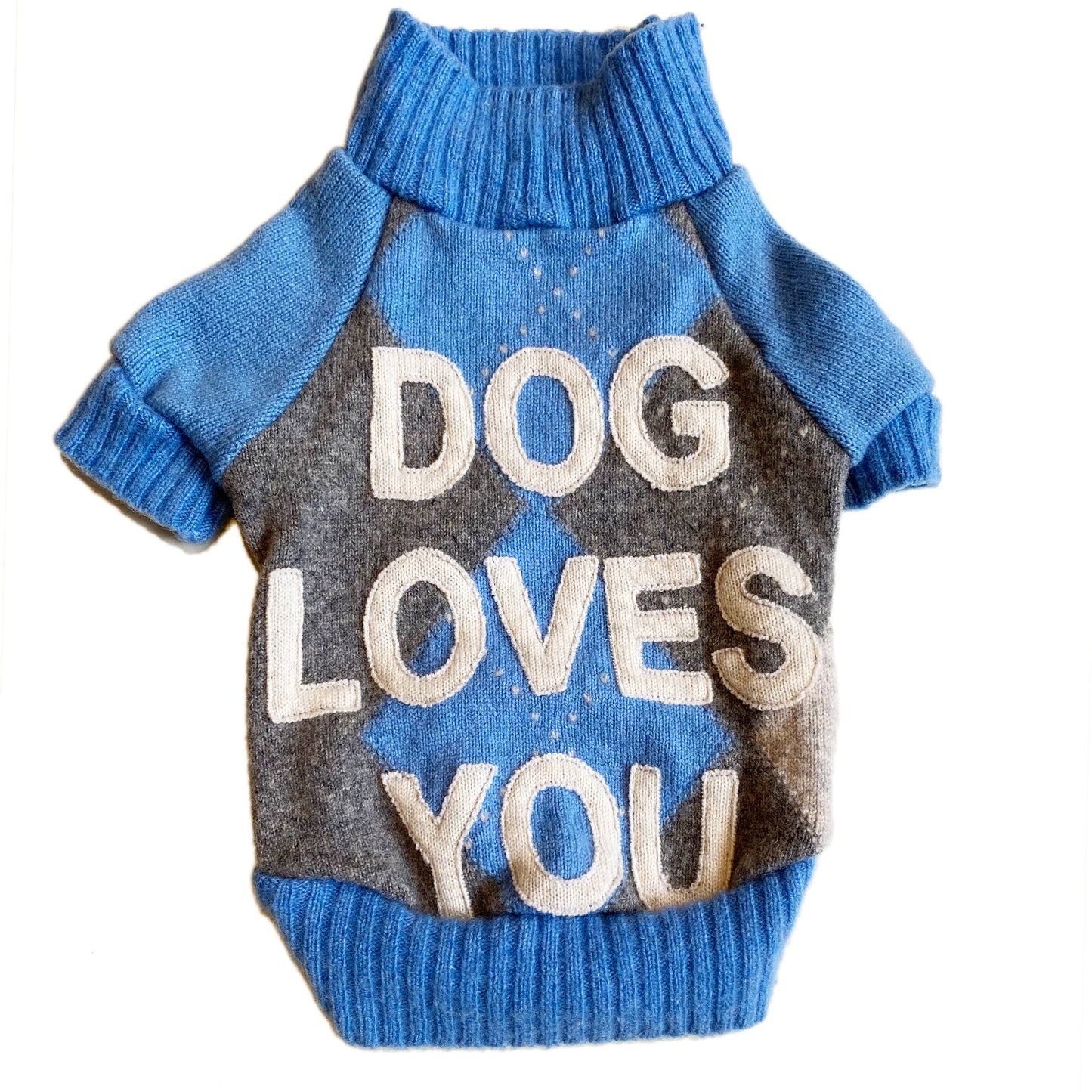 PET WEAR "DOG LOVES YOU" Cashmere Dog Sweater