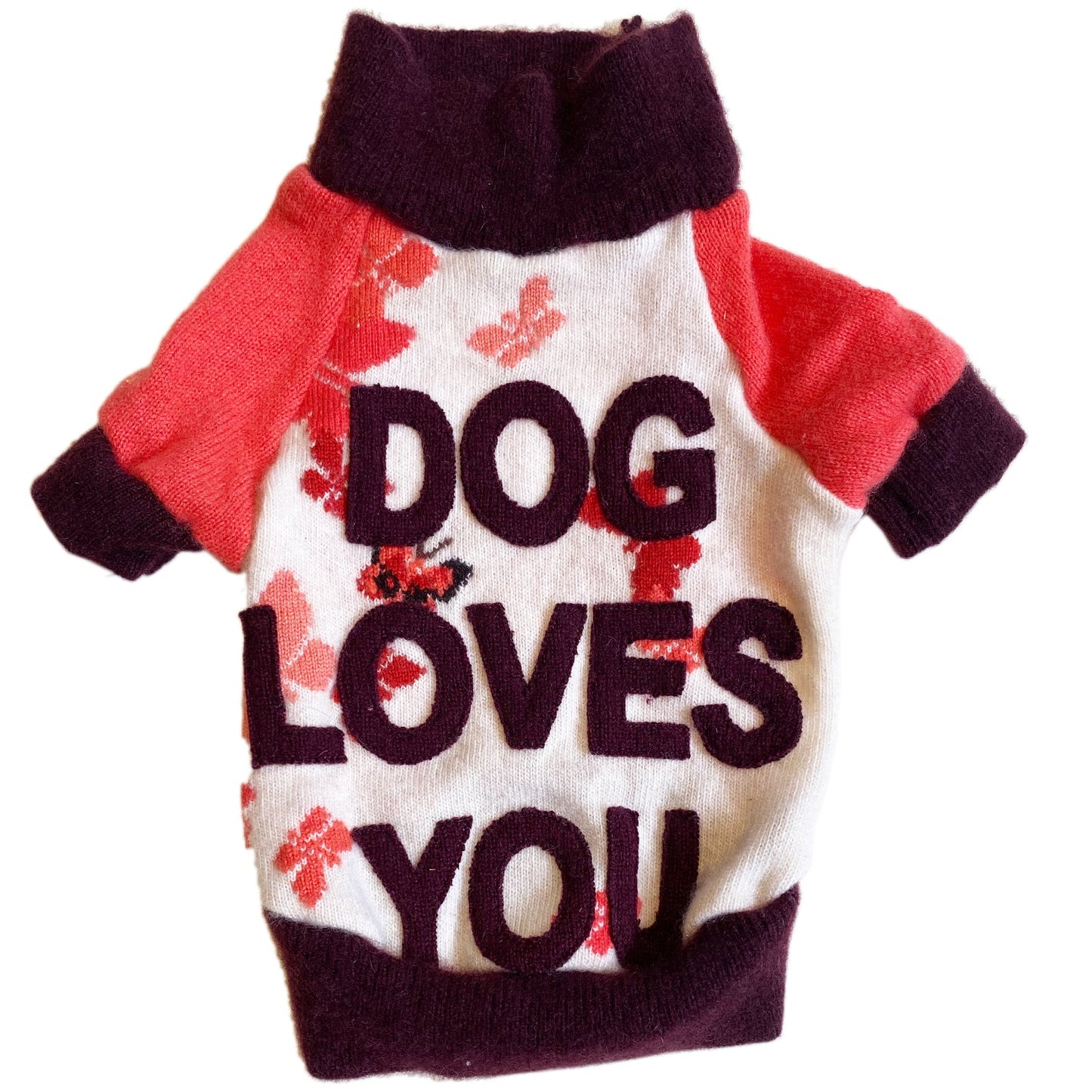 PET WEAR "DOG LOVES YOU" Cashmere Dog Sweater